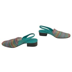 Karen Scott Turquoise Multicolor Carolton Slingback Sandals Women's 9.5M